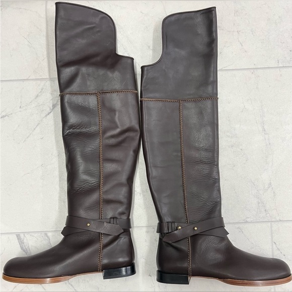 🆕 FRAME Le Sierra Leather Boots In Espresso in Size 37 (US 7) - Picture 2 of 5